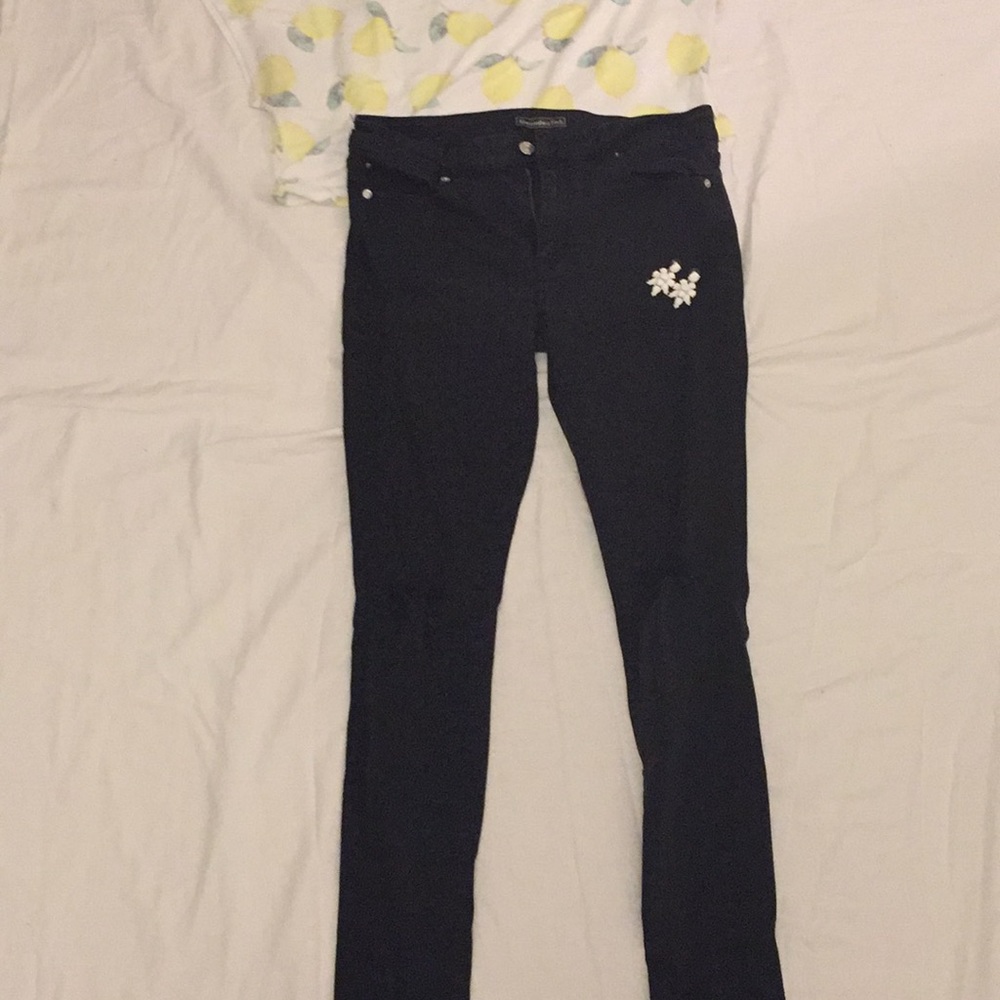 Abercrombie Distressed Skinny Black Jeans -  28/30